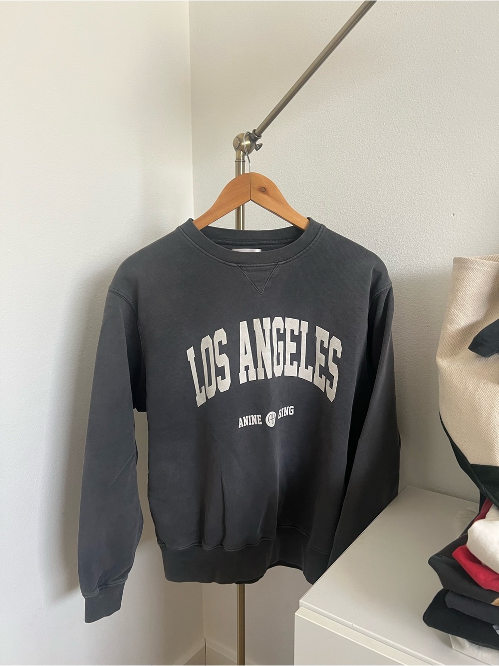 Anine Bing Black 'Los Angeles' Crewneck Sweatshirt